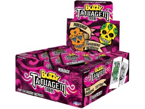 Chiclete Tatto Tribal Morango c/100 - Buzzy